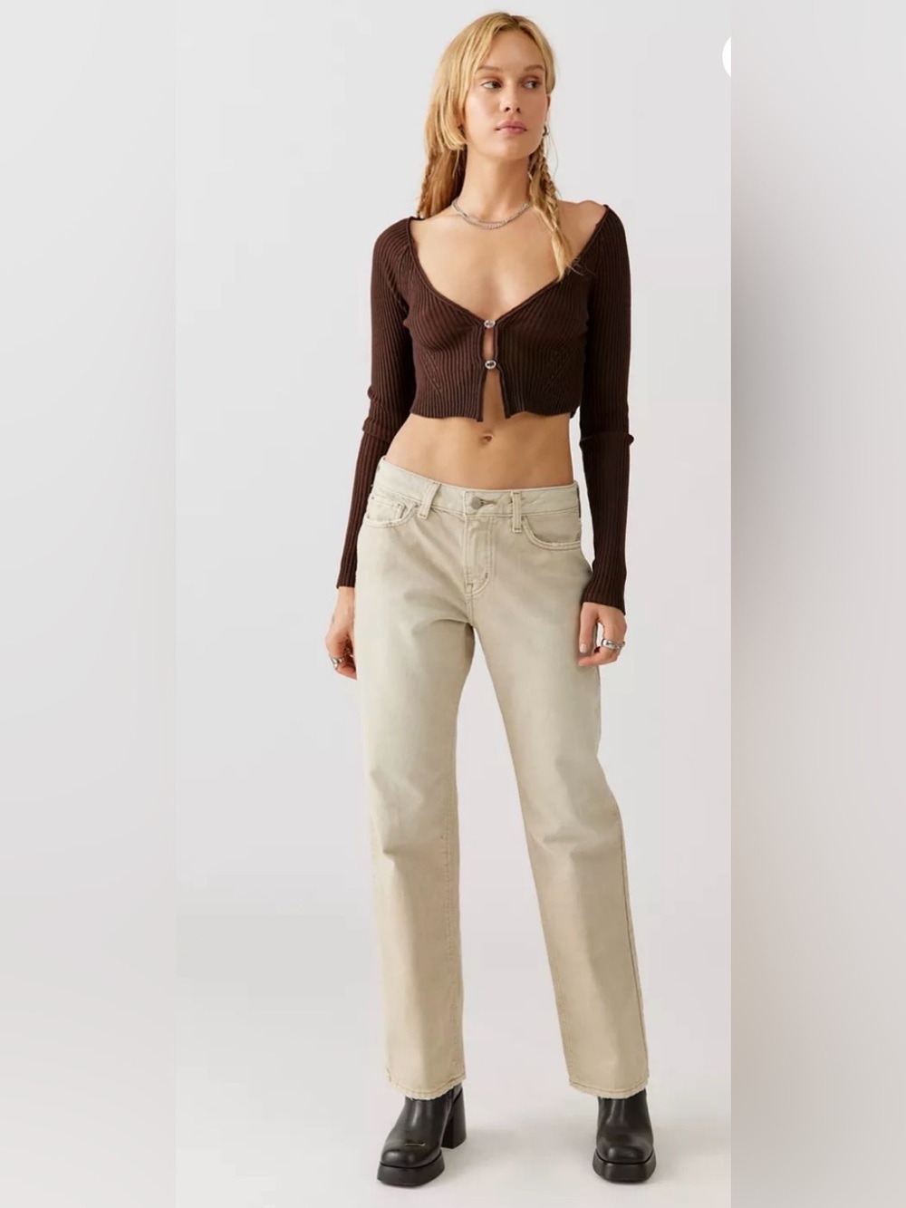Classic Straight-Leg Women’s Jeans in Light Off White